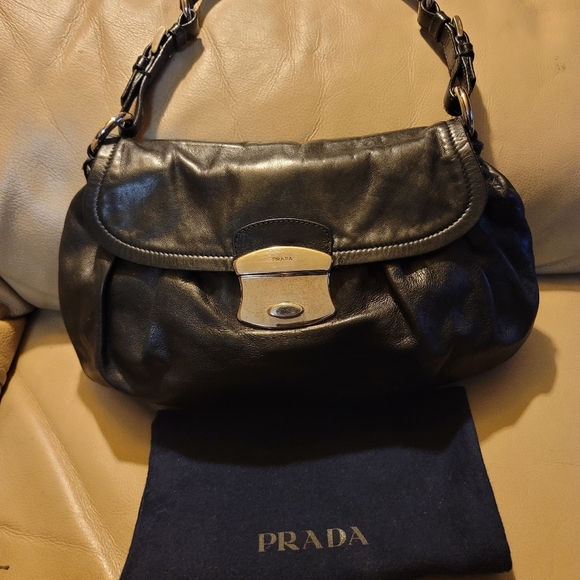 AUTHENTIC PRADA BLACK LEATHER MINI BAG - Picture 11 of 17